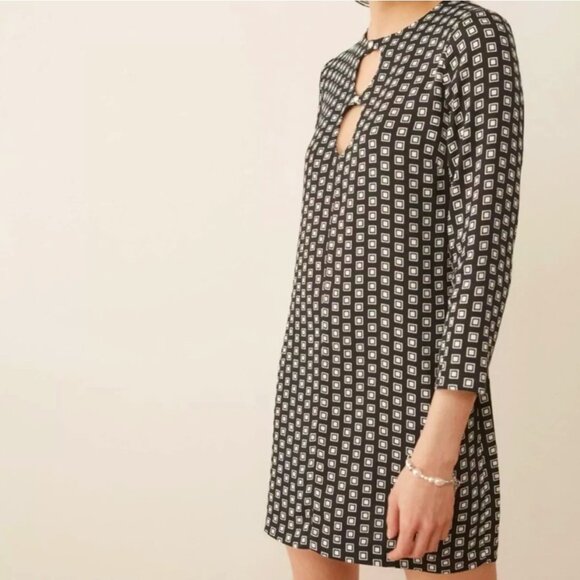 Reformation Killian Dress Classic Neutral black white Size Small NEW Pearls *f67 - Picture 2 of 16